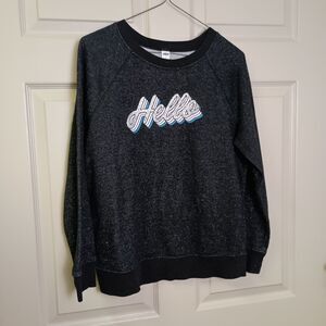 Old Navy Womens Sweatshirt Size Small Gray Sparkle Hello Long Sleeve